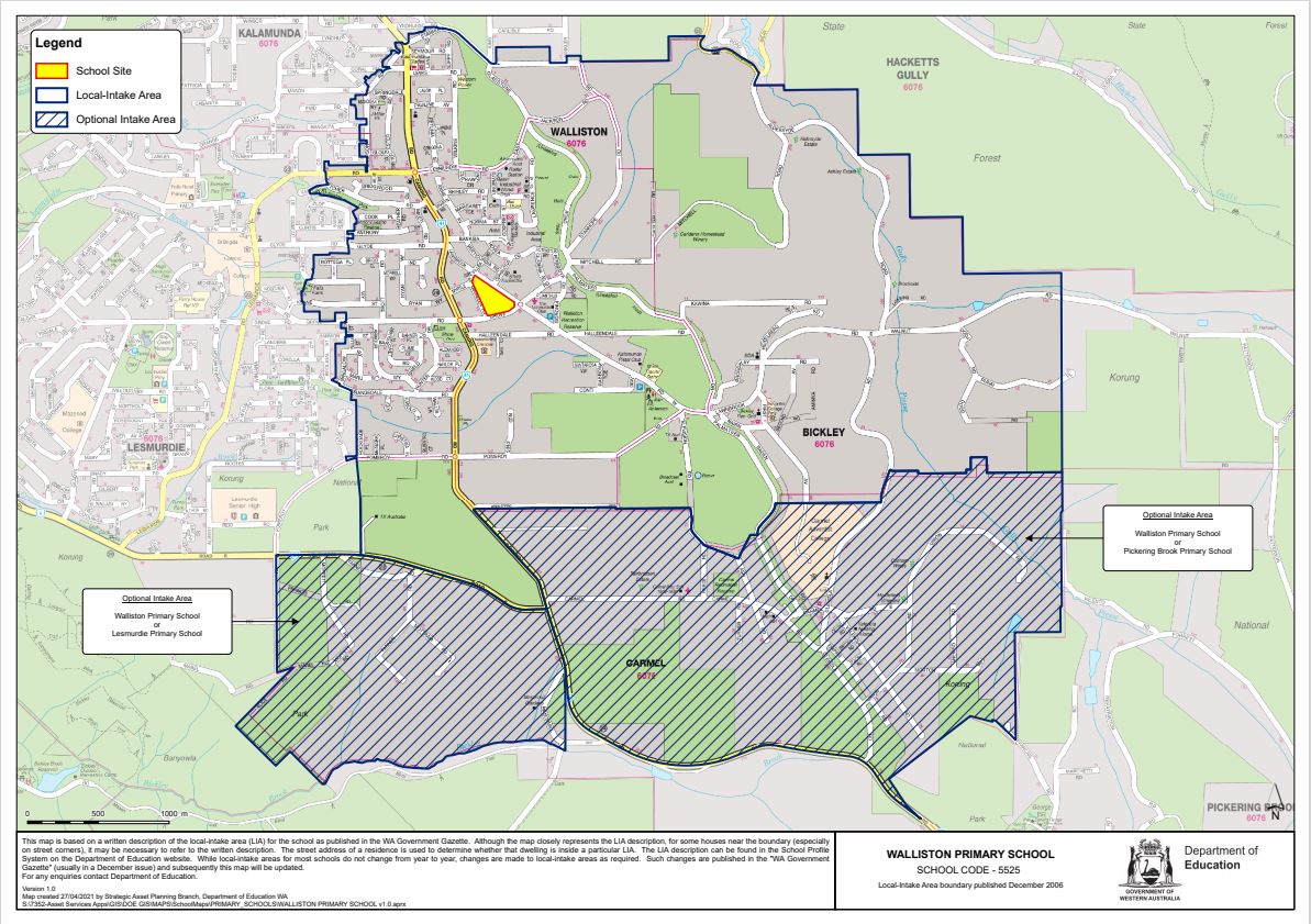 School Catchment Area Walliston Primary School